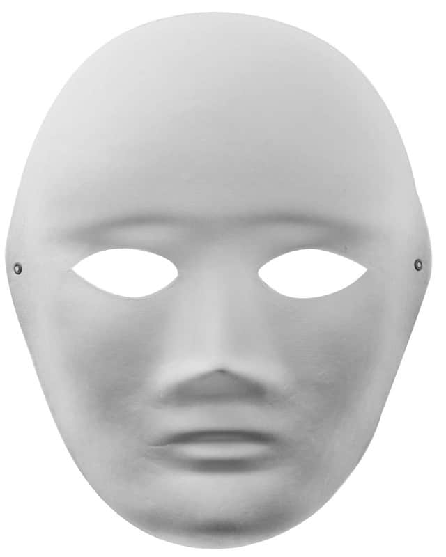 Halloween - DIY Paintable Paper Mask, Full Face Large 23x19cm (1pc)