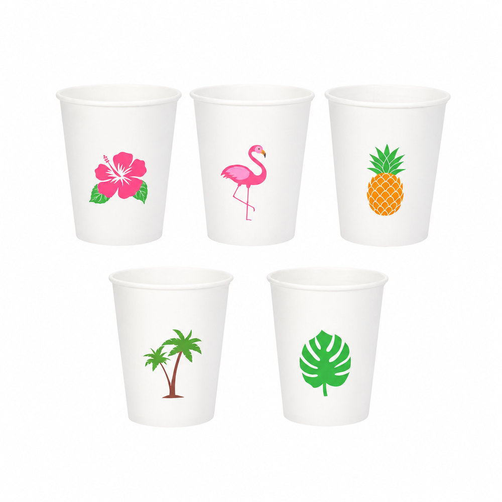 Pool Party 10PCs Hawaiian Prints Cups