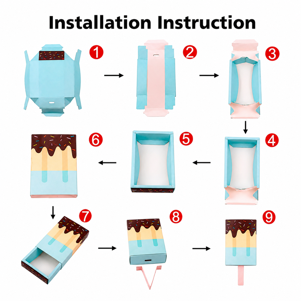 Pool Party 8PCs Ice Cream Favor Boxes