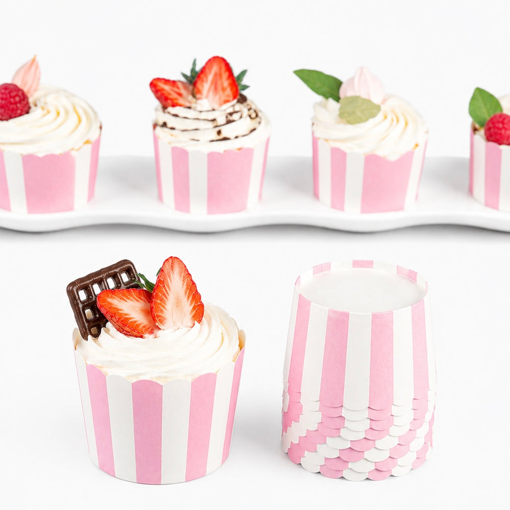 Pool Party 10PCs Striped Cupcake Wrappers