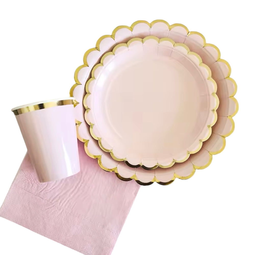 Basic 8Sets Circular Pink Tableware