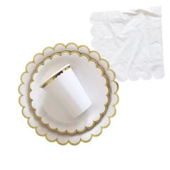 Basic 8Sets Circular White Tableware