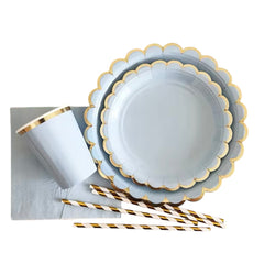 Basic 8Sets Circular Blue Tableware