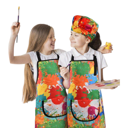 Art Party - Adjustable colorful apron with hat
