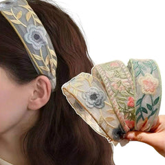 بريدجيرتون - طوق رأس مطرزة بالزهور (8 قطع)