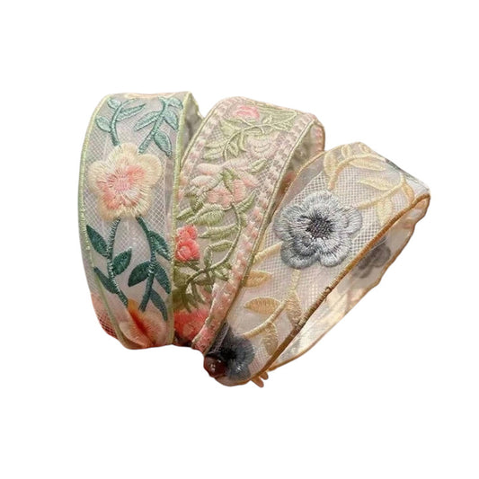 بريدجيرتون - طوق رأس مطرزة بالزهور (8 قطع)