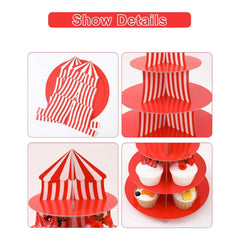 Carnival - Striped Cupcake Stand (3-Tier)