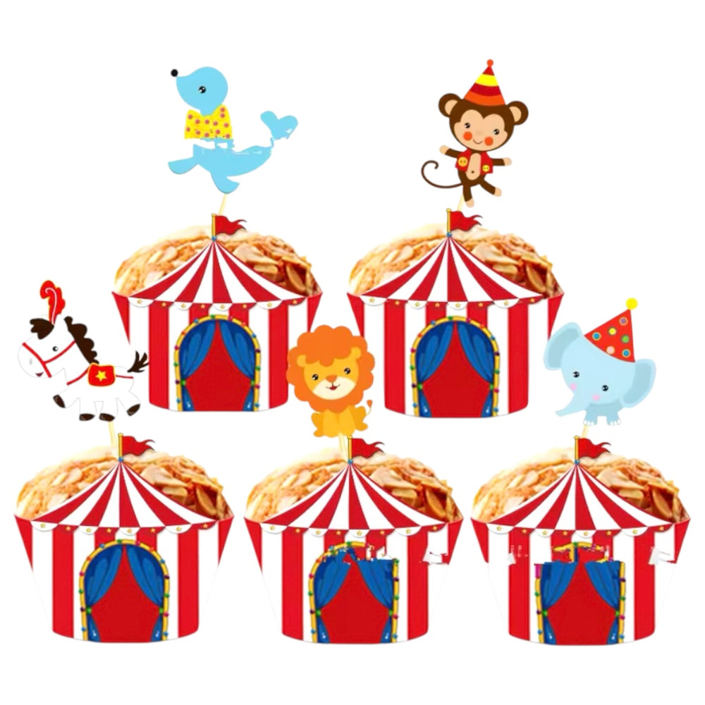 Carnival - Cupcake Wrappers & Toppers (20sets)