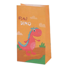 أكياس ورقية للهدايا مع ملصقات على شكل ديناصورات (8 قطع)