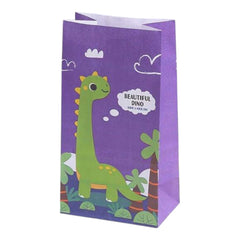 أكياس ورقية للهدايا مع ملصقات على شكل ديناصورات (8 قطع)