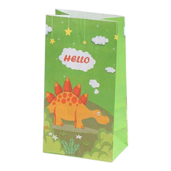 أكياس ورقية للهدايا مع ملصقات على شكل ديناصورات (8 قطع)