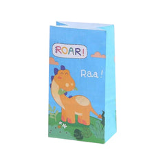 أكياس ورقية للهدايا مع ملصقات على شكل ديناصورات (8 قطع)