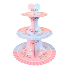 الكشف عن جنس الطفل - حامل الكب كيك (3 طبقات)