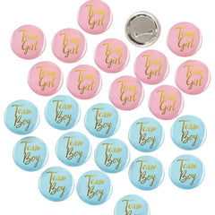 الكشف عن جنس الطفل - دبابيس أزرار لفريق الأولاد وفريق البنات (10 قطع)