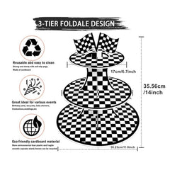 Racing Cars - Checkered Cupcake Stand (3-Tier)