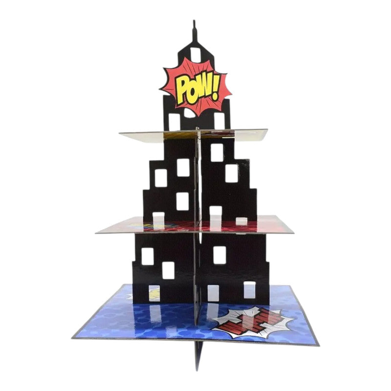 Superhero - Cupcake Stand (3 Squared Tiers)