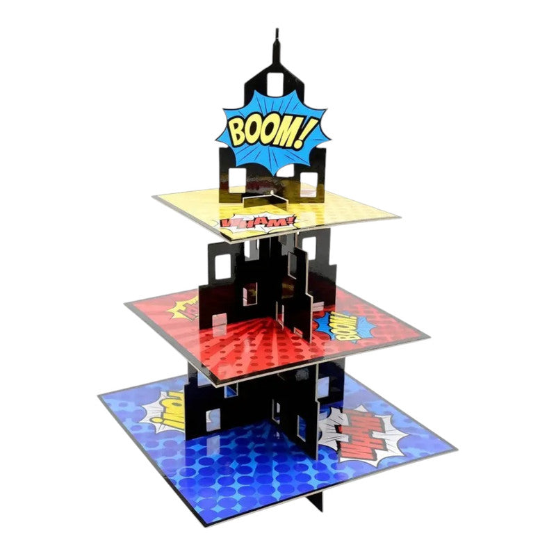 Superhero - Cupcake Stand (3 Squared Tiers)