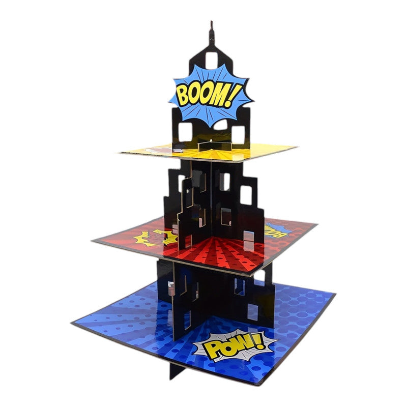 Superhero - Cupcake Stand (3 Squared Tiers)