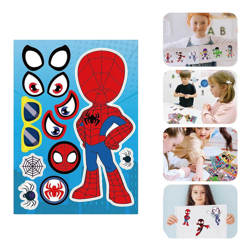 Superhero - DIY face changing stickers (8pcs)