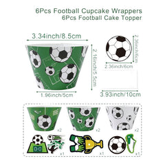 Soccer - Cupcake wrappers and toppers (6sets)