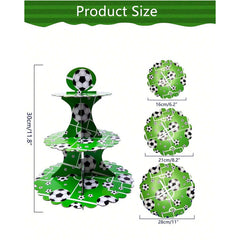 كرة القدم - حامل الكب كيك (3 طبقات)