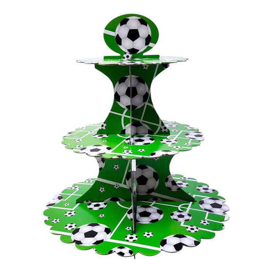 كرة القدم - حامل الكب كيك (3 طبقات)