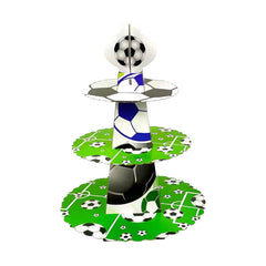 كرة القدم - حامل الكب كيك (3 طبقات)