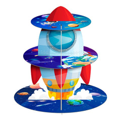 Space rocket 3-tier cupcake stand