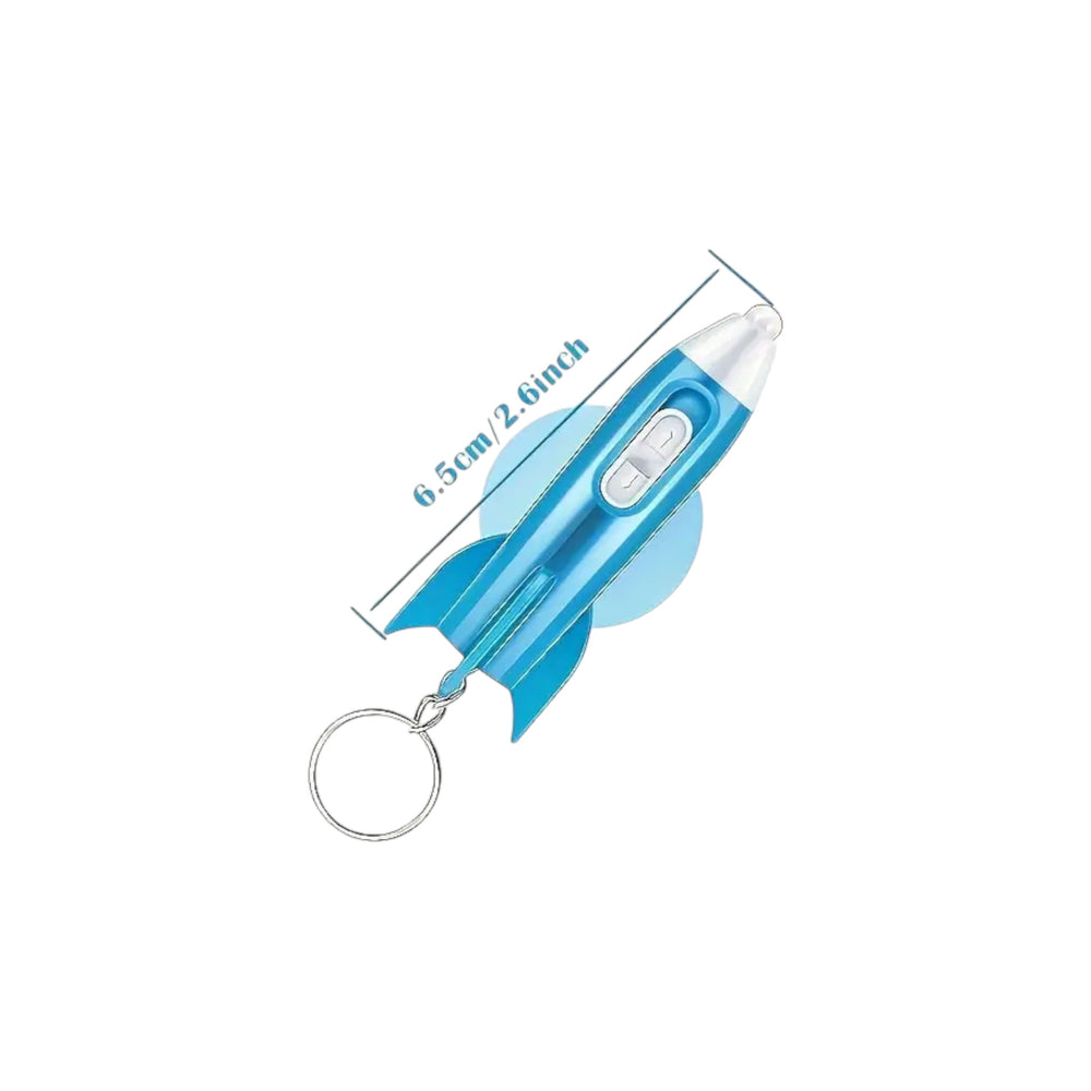 Space - Mini rocket flashlight keychains (8pcs)