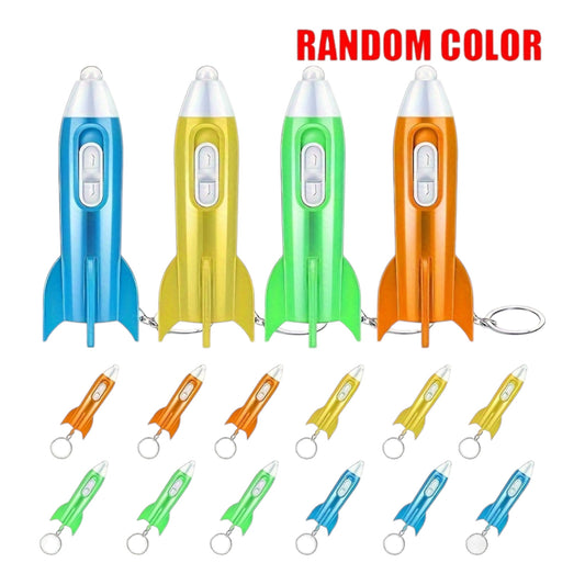 Space - Mini rocket flashlight keychains (8pcs)