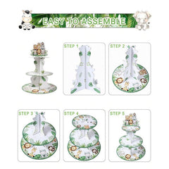 رحلات السفاري - حامل الكب كيك (3 طبقات)