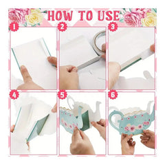 حفلة شاي - علبة زهور إبريق الشاي (8 قطع)