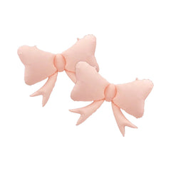 حفلة شاي - بالونات فيونكة باللونين الأبيض والوردي (4 قطع)