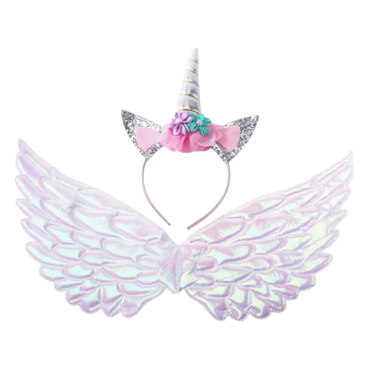 يونيكورن - أجنحة مع طوق للشعر (مجموعة واحدة)