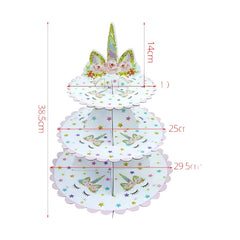 يونيكورن - حامل كب كيك (3 طبقات)