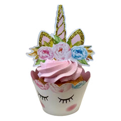 Unicorn - Cupcake Wrappers & Toppers (12sets)