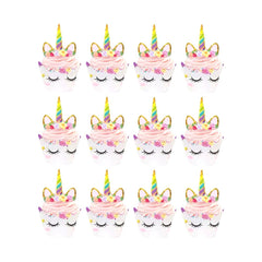 Unicorn - Cupcake Wrappers & Toppers (12sets)