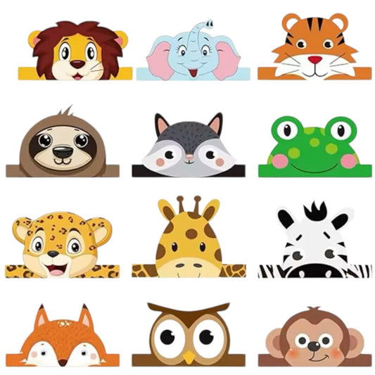 أصدقاء الغابة - تيجان حيوانات الغابة للأطفال (8 قطع)