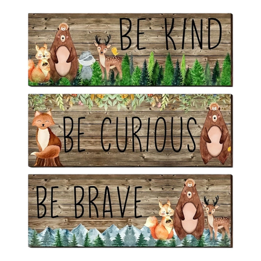 لافتة ديكور خشبية - ثيم أصدقاء الغابة (8 قطع)