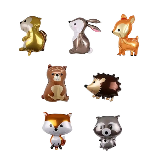 أصدقاء الغابة - بالونات حيوانات الغابة (7 قطع)