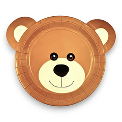 Woodland 8Pcs Bear Shaped Plates 9inch