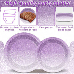 Kpop 10Pcs Purple Plates 9inch