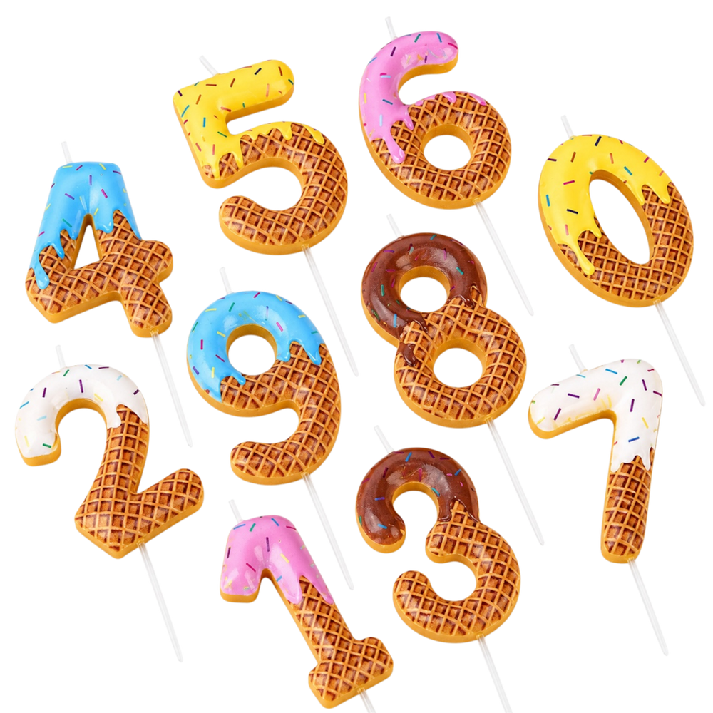 Pool party Ice Cream Number Candle