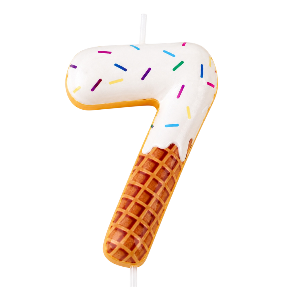 Pool party Ice Cream Number Candle