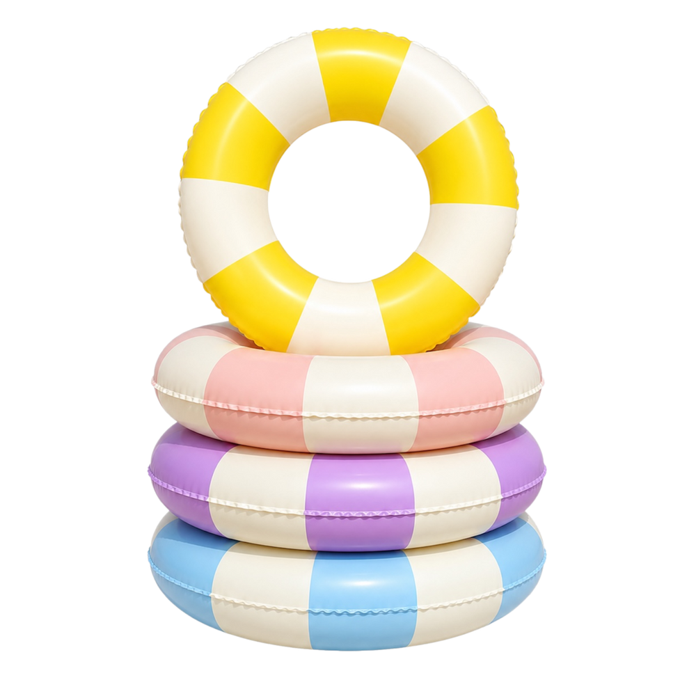 Pool Party Striped Inflatable Swimming Ring