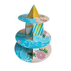 Pool Party Surfing Cupcake Stand (3-Tiers)