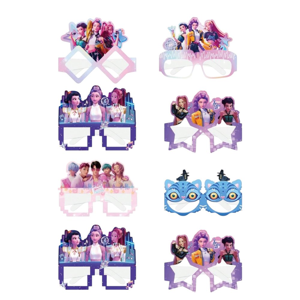 Kpop 8Pcs Paper Glasses