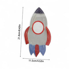 الفضاء - أطباق ورقية صغيرة بتصميم سفينة صاروخية (10 قطع)