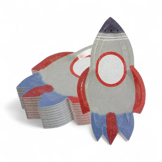 Space 10Pcs Mini Rocket plates 5inch