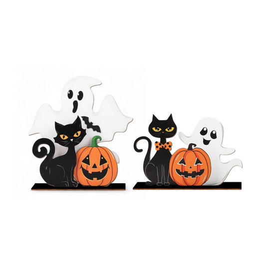 الهالوين - ديكورات خشبية (قطعتين)